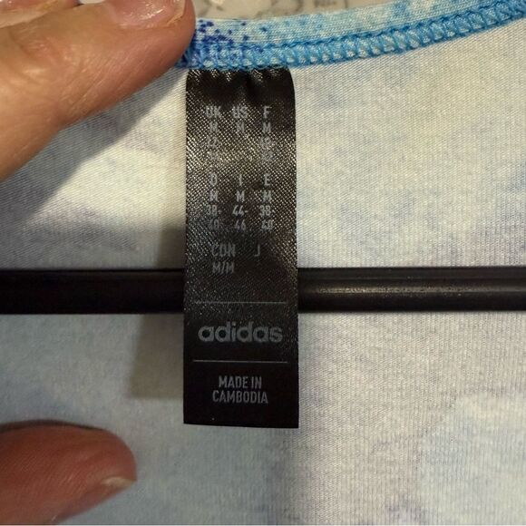 NEW Adidas Floral Graphic Single Jersey Dress Blue Size M - Picture 7 of 13